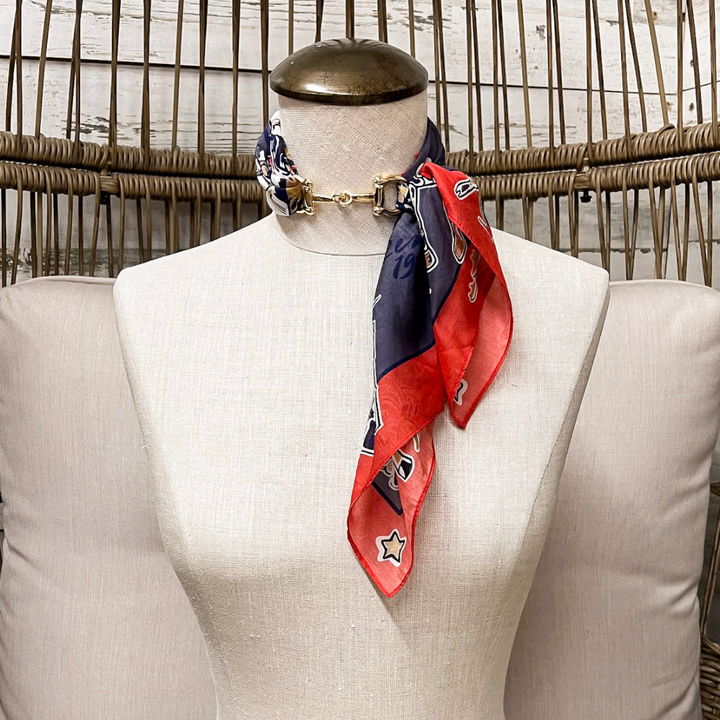 XOXO Art &amp; Co | Rodeo Days Shorty Wild Rag Scarf in Navy Blue