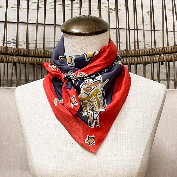 XOXO Art &amp; Co | Rodeo Days Shorty Wild Rag Scarf in Navy Blue