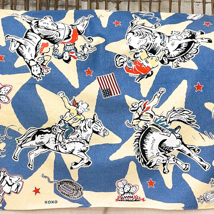 XOXO Art & Co | Star Cowboys Bandana Scarf in Cream and Blue