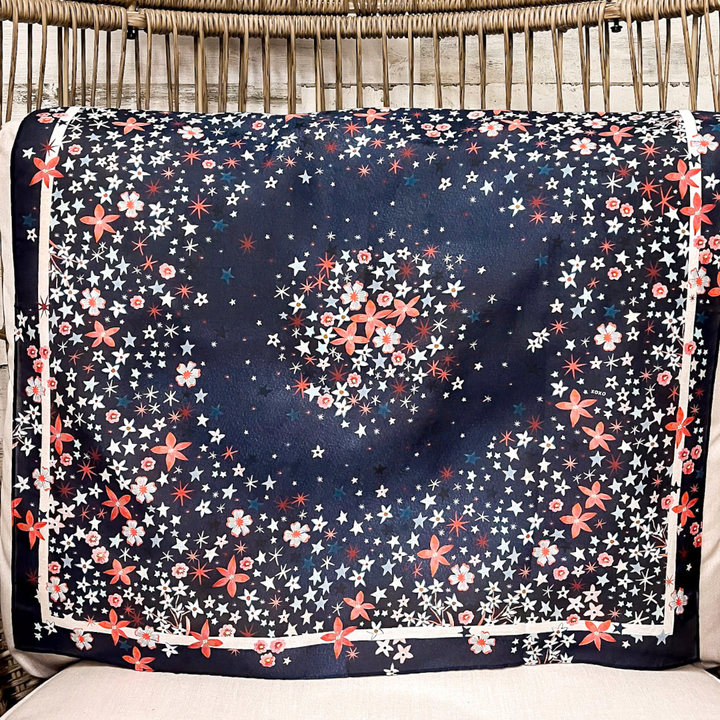 XOXO Art & Co | Star Spangled Shorty Wild Rag Scarf in Navy Blue