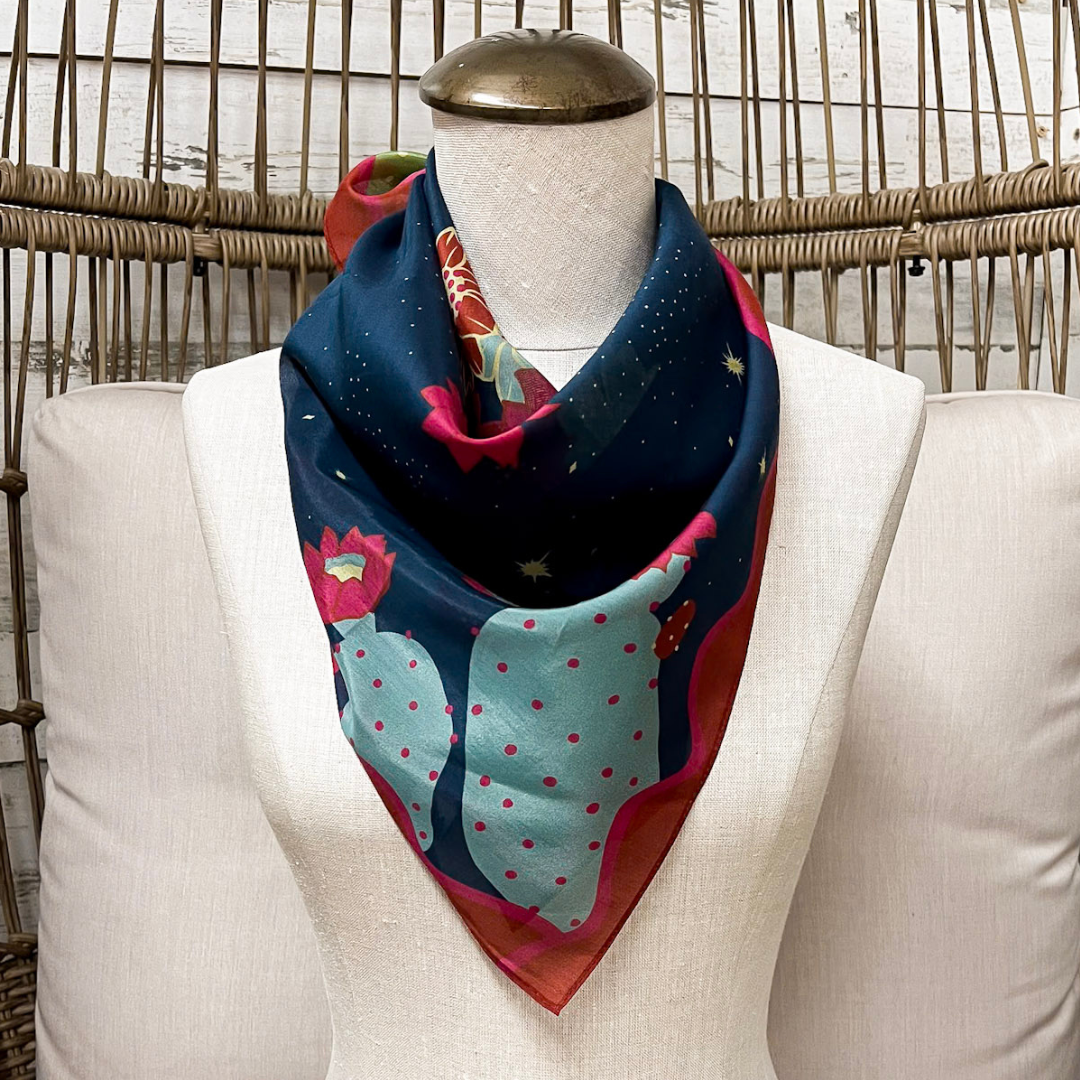 XOXO Art &amp; Co | Stars at Night Shorty Wild Rag Scarf in Navy Blue