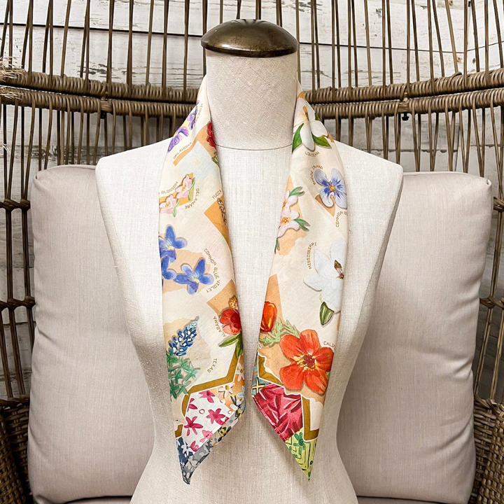 XOXO Art &amp; Co | State Flowers Shorty Wild Rag Scarf in Multicolor