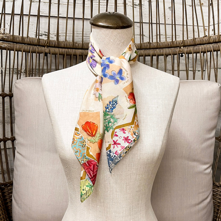 XOXO Art &amp; Co | State Flowers Shorty Wild Rag Scarf in Multicolor