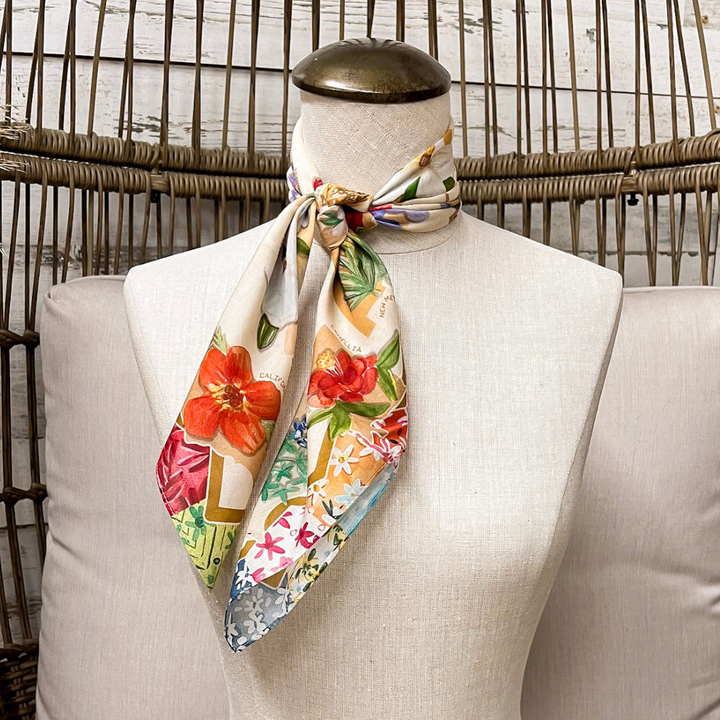 XOXO Art &amp; Co | State Flowers Shorty Wild Rag Scarf in Multicolor