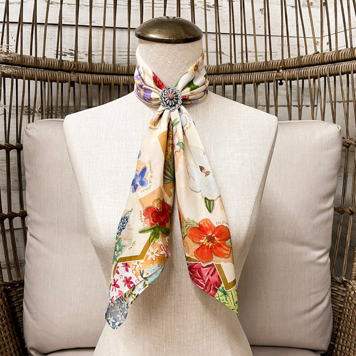 XOXO Art &amp; Co | State Flowers Shorty Wild Rag Scarf in Multicolor