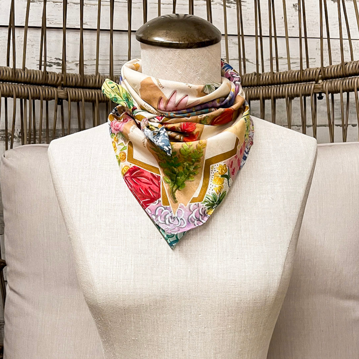 XOXO Art &amp; Co | State Flowers Shorty Wild Rag Scarf in Multicolor