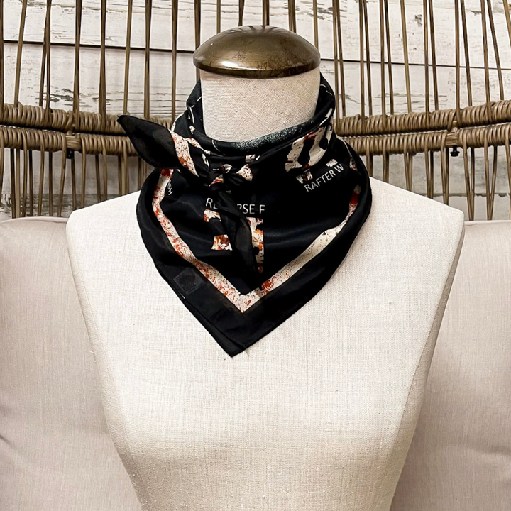 XOXO Art &amp; Co | XO Cattlebrands Shorty Wild Rag Scarf in Black