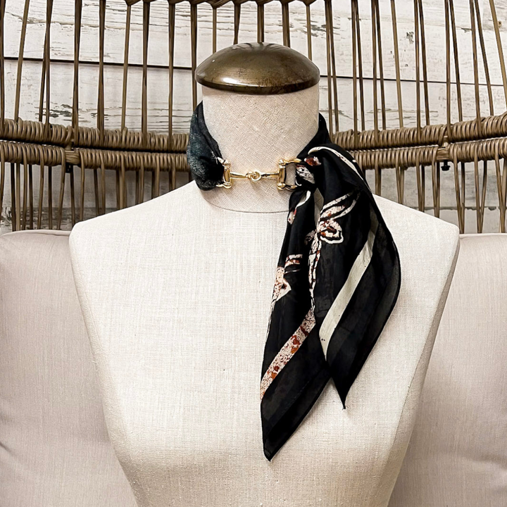 XOXO Art &amp; Co | XO Cattlebrands Shorty Wild Rag Scarf in Black