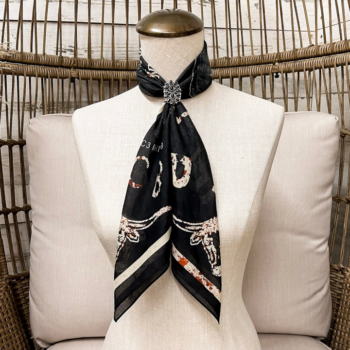 XOXO Art &amp; Co | XO Cattlebrands Shorty Wild Rag Scarf in Black