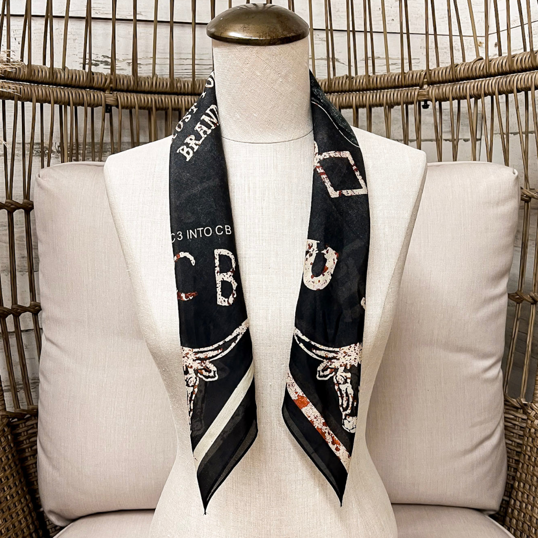 XOXO Art &amp; Co | XO Cattlebrands Shorty Wild Rag Scarf in Black