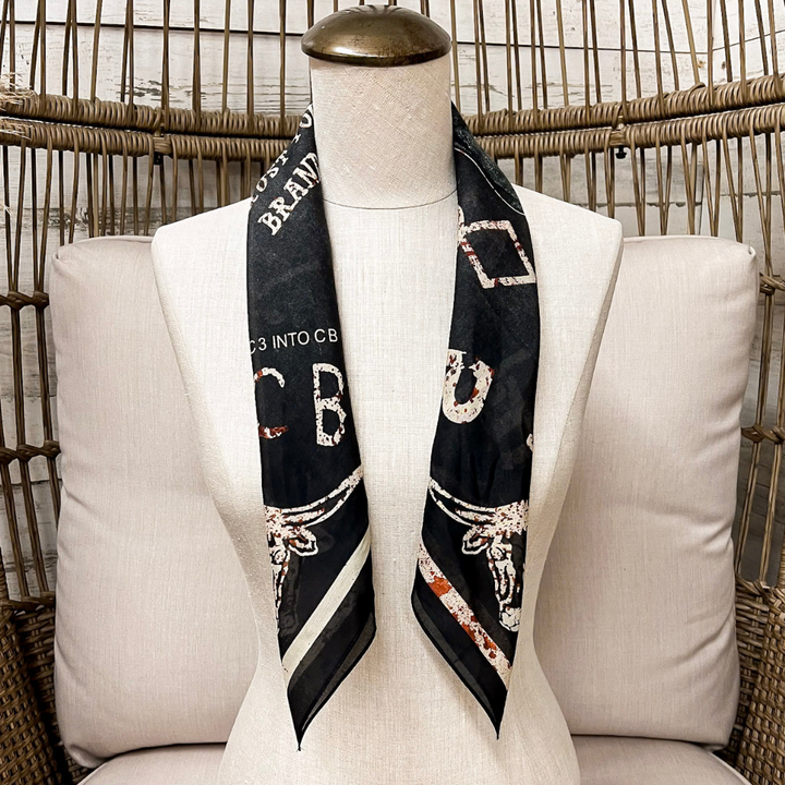XOXO Art &amp; Co | XO Cattlebrands Shorty Wild Rag Scarf in Black