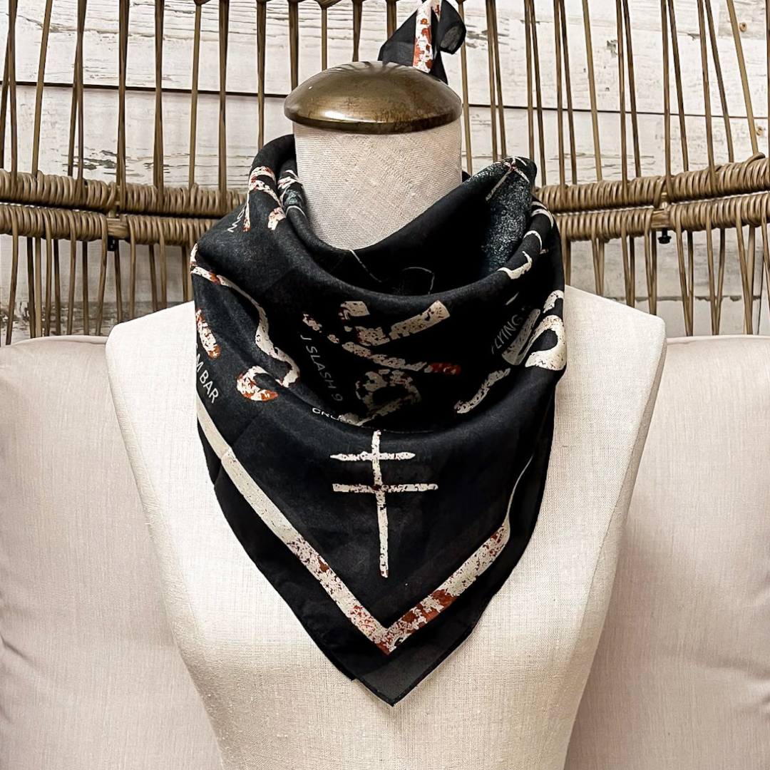 XOXO Art &amp; Co | XO Cattlebrands Shorty Wild Rag Scarf in Black