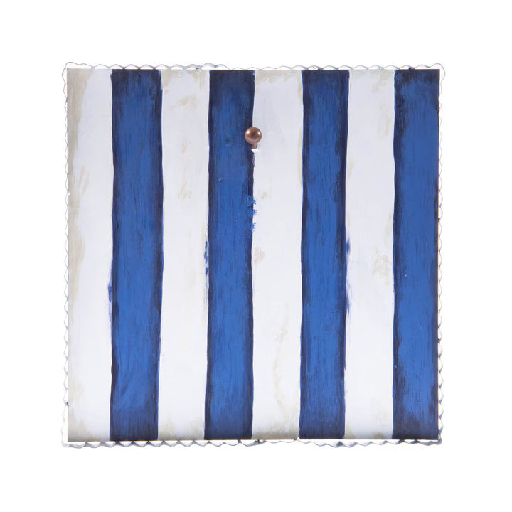The Round Top Collection | Gallery Art Display Board with Metal Trim in Blue and White Stripe