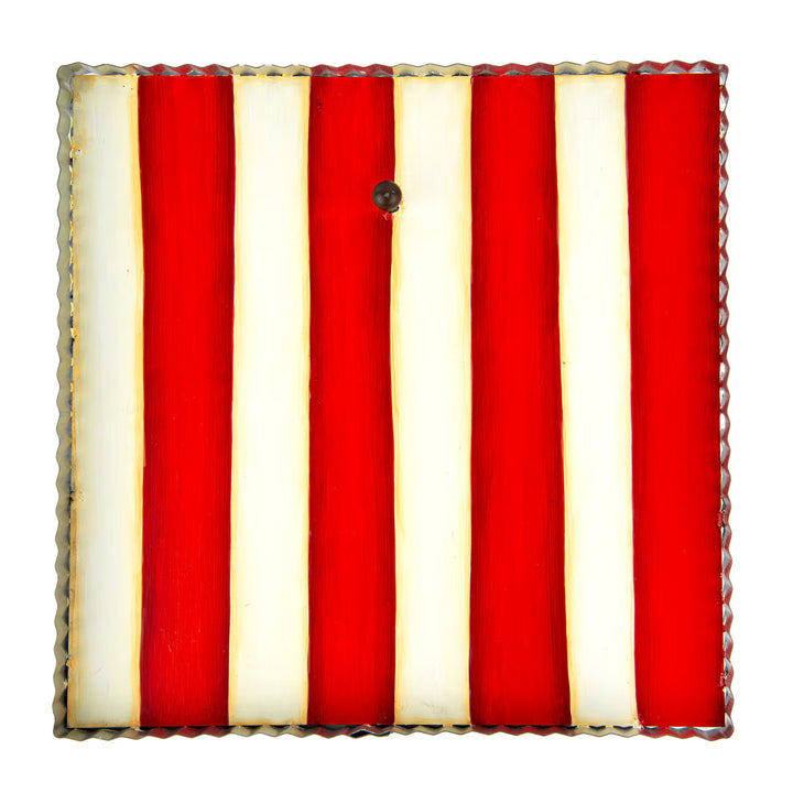 The Round Top Collection | Gallery Art Display Board with Metal Trim in Red and White Stripe
