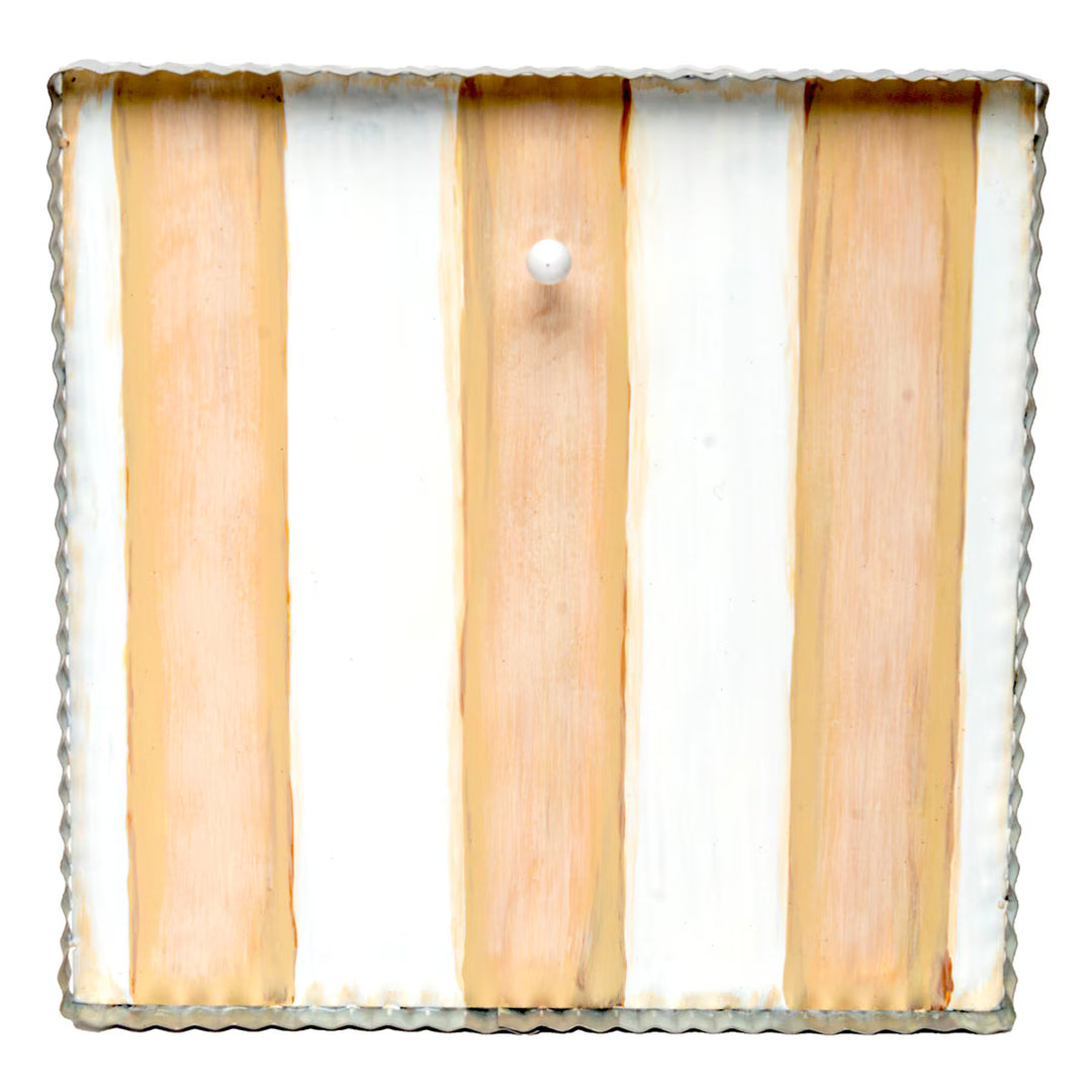 The Round Top Collection | Gallery Art Display Board with Metal Trim in Cream and White Stripe
