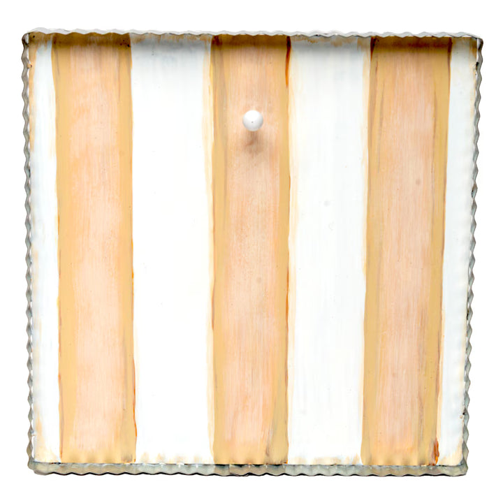 The Round Top Collection | Gallery Art Display Board with Metal Trim in Cream and White Stripe