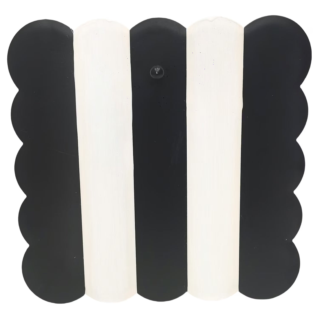 The Round Top Collection | Gallery Art Scalloped Edge Display Board in Black and Cream Stripe