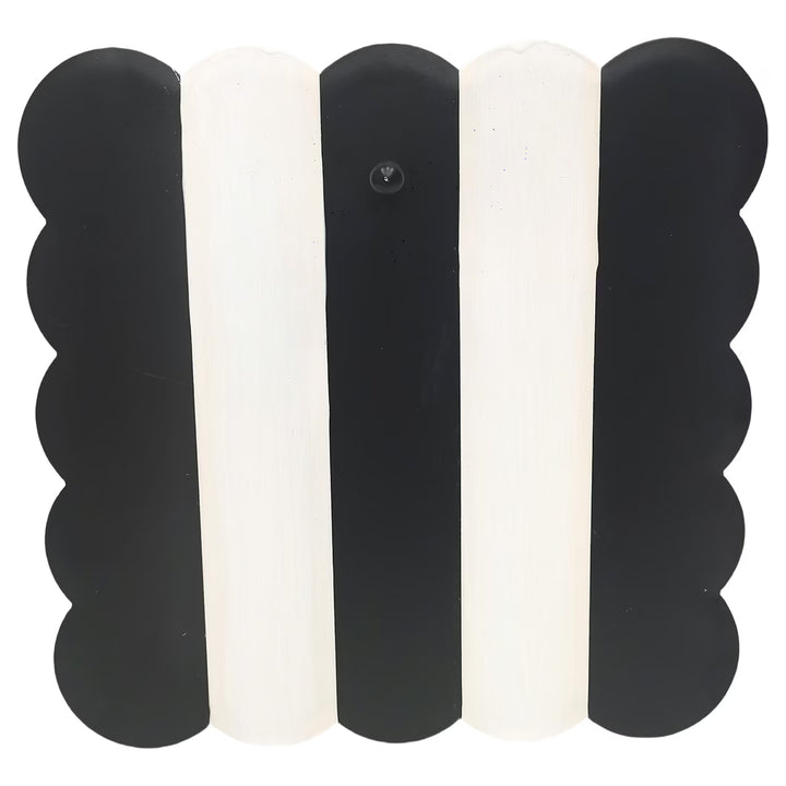 The Round Top Collection | Gallery Art Scalloped Edge Display Board in Black and Cream Stripe