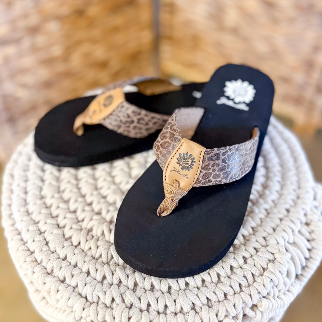 Yellow Box | Flexter Comfort Flip Flops in Leopard Print