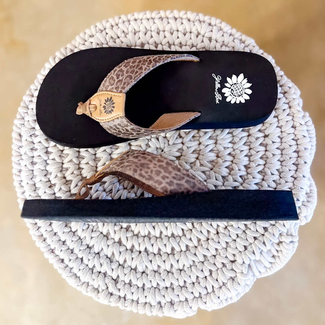 Yellow Box | Flexter Comfort Flip Flops in Leopard Print