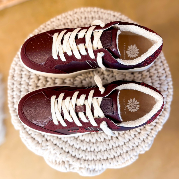 Yellow Box | Nizza Lace-Up Sneaker in Maroon