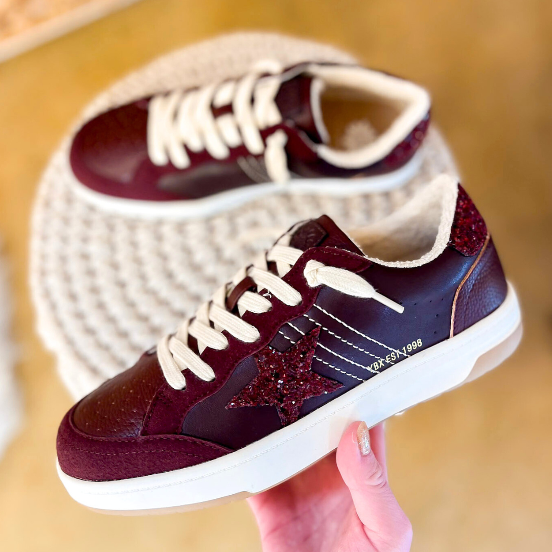Yellow Box | Nizza Lace-Up Sneaker in Maroon