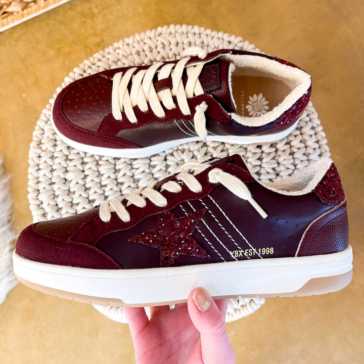 Yellow Box | Nizza Lace-Up Sneaker in Maroon