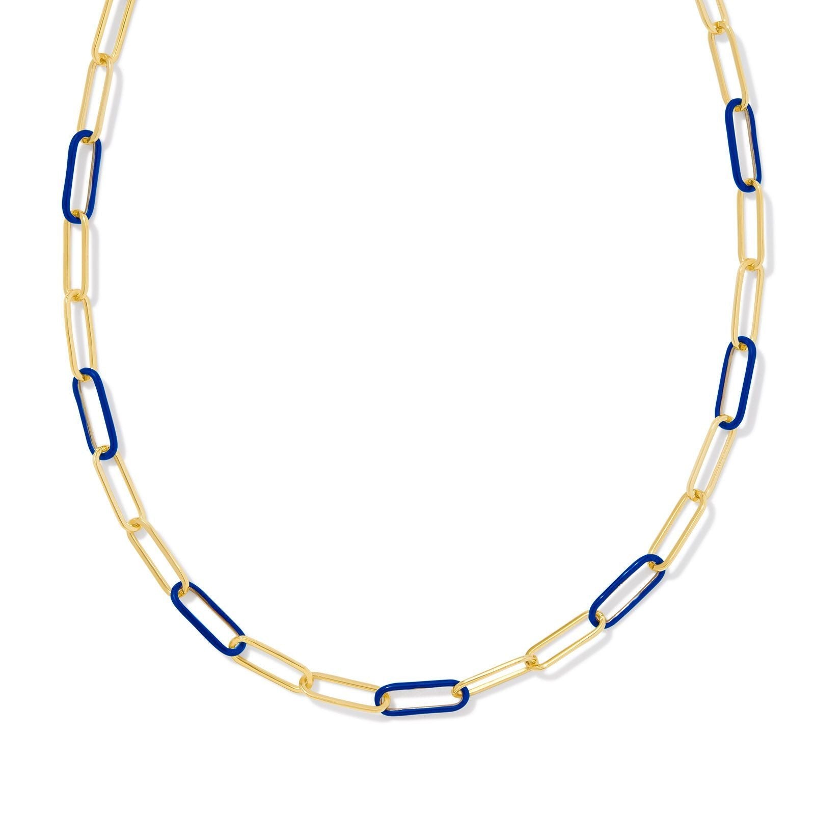 Kendra Scott | Ainsley Gold Convertible Chain Necklace in Blue Enamel