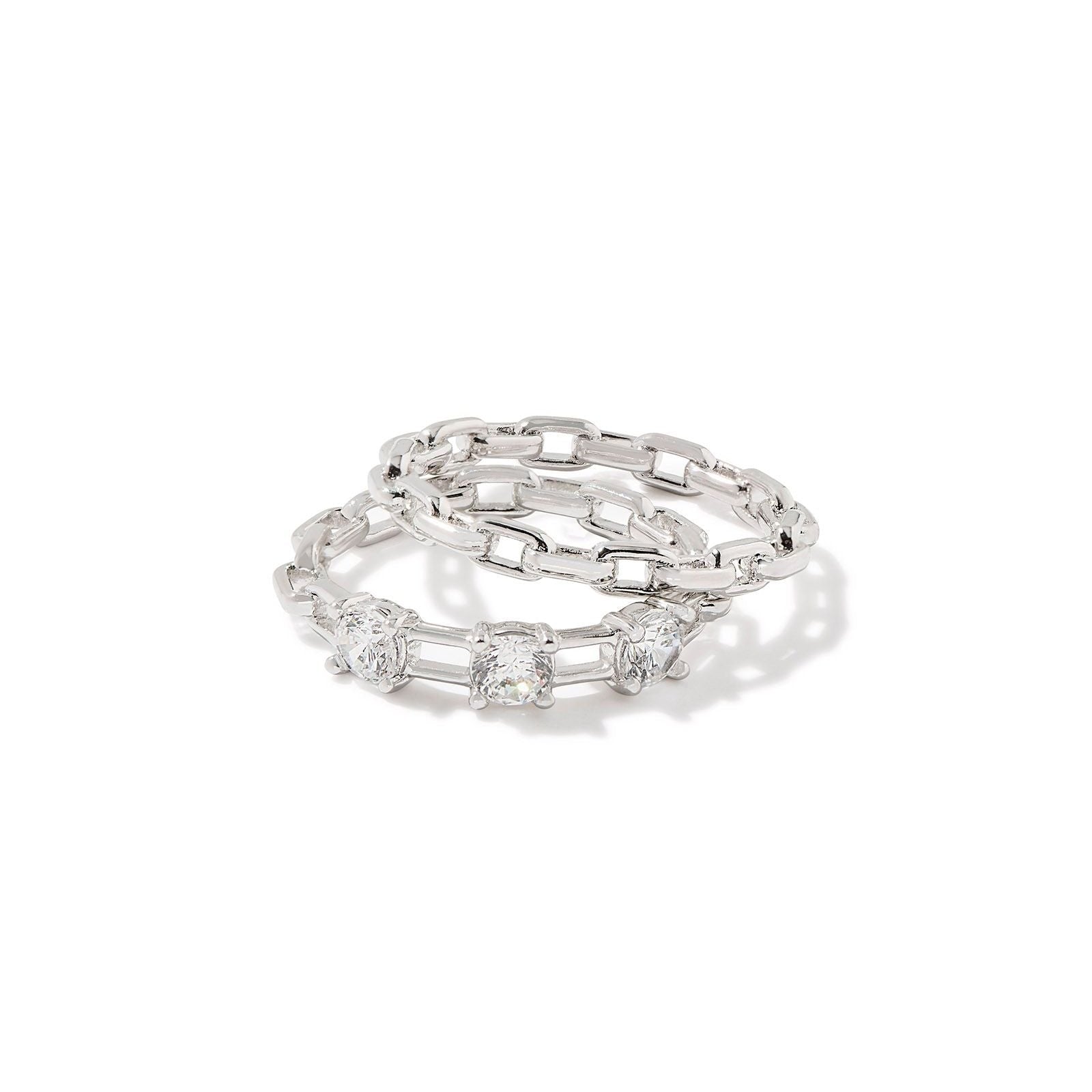 Kendra Scott | Set of Two | Lexi Silver Ring Set in White Crystal