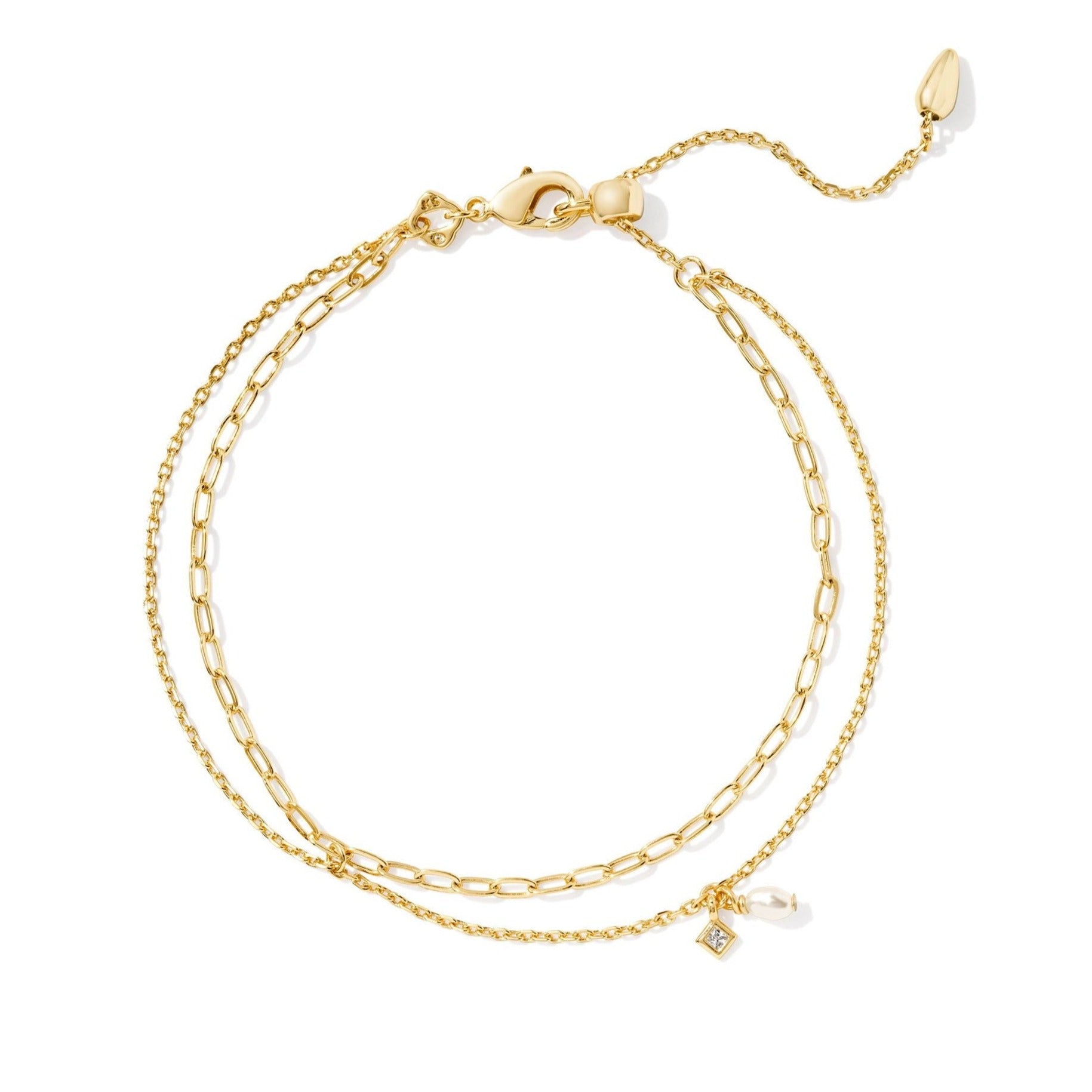 Kendra Scott | Eve Gold Multi Strand Bracelet in White Pearl