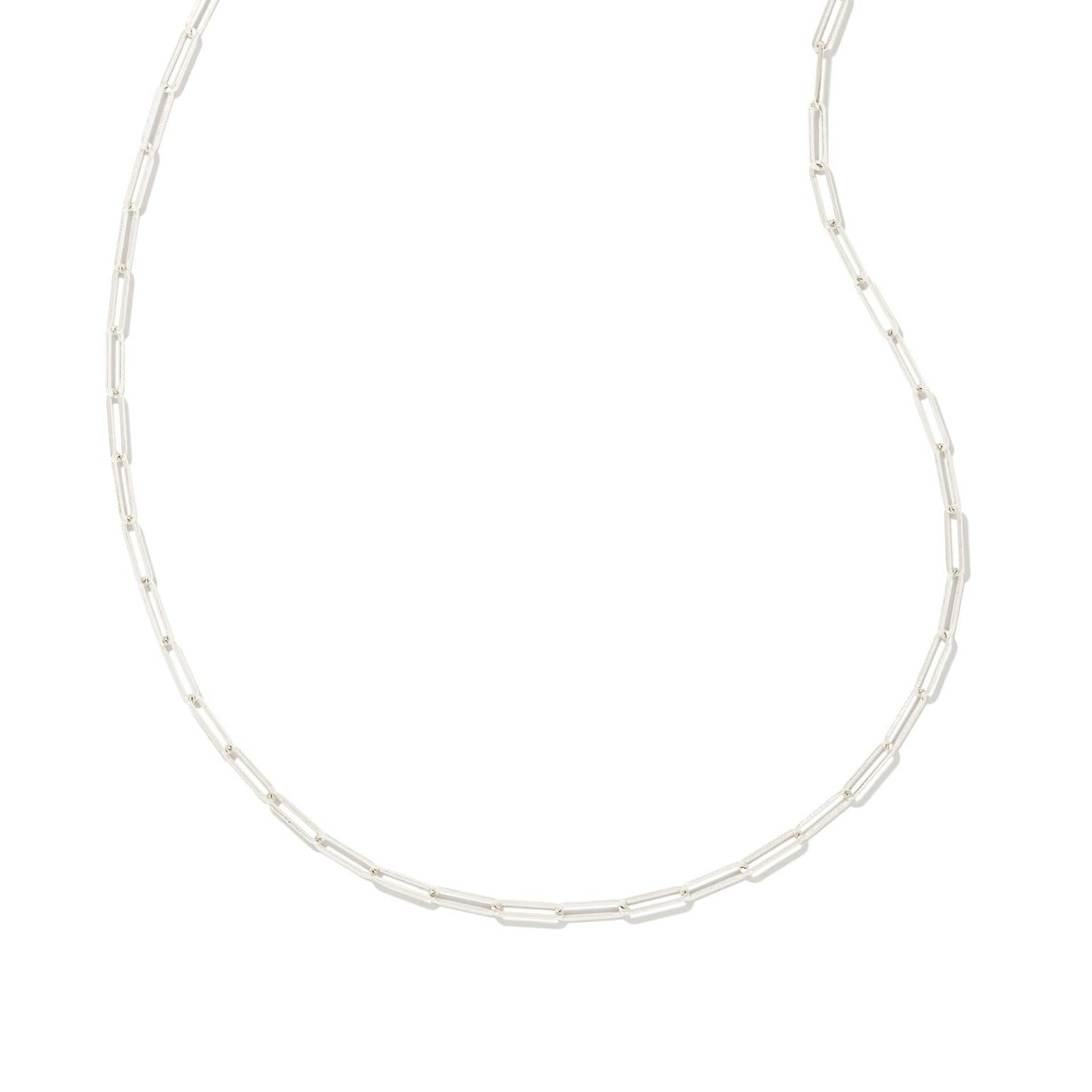 Kendra Scott | Courtney Silver Paperclip Necklace - Giddy Up Glamour Boutique