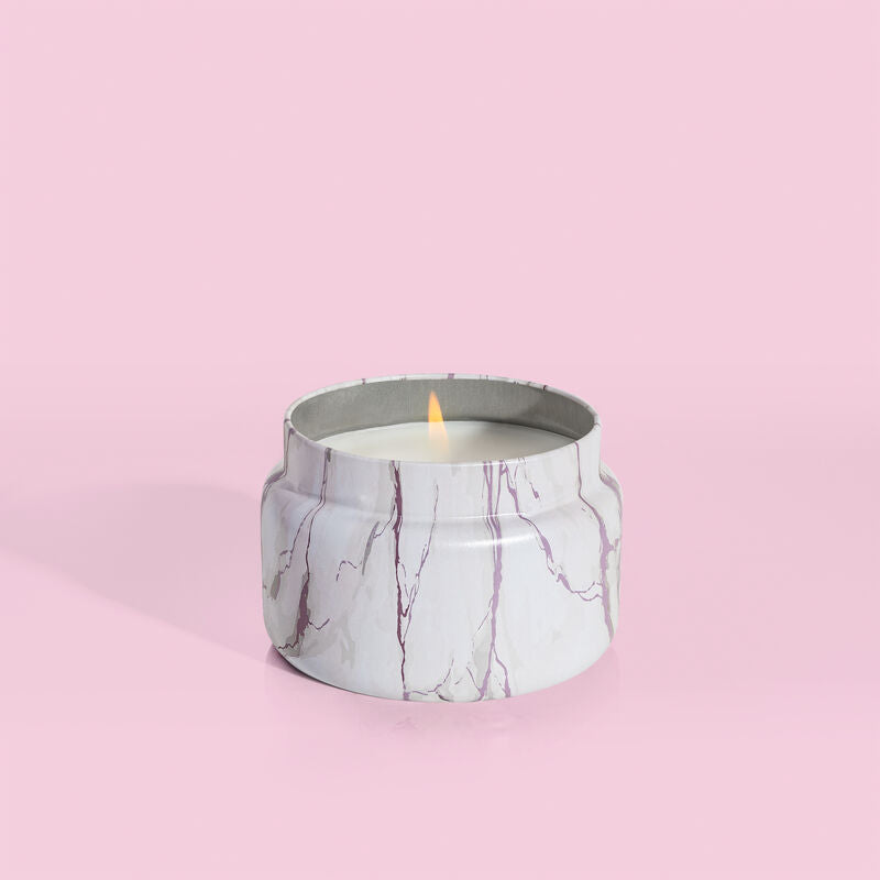 Capri Blue | 8.5 oz. Modern Marble Travel Tin Candle in Amethyst | Aloha Orchid - Giddy Up Glamour Boutique
