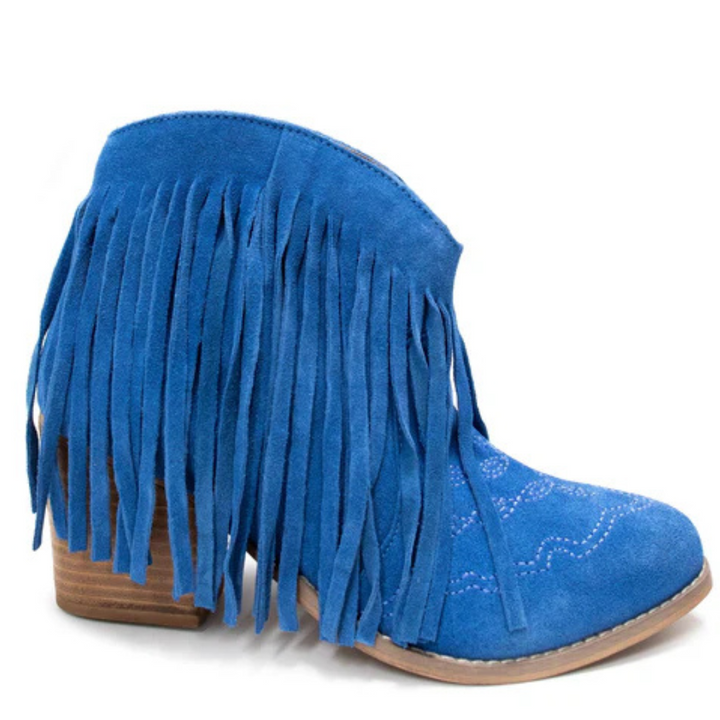 Online Exclusive | Amos Fringe Ankle Bootie in Blue