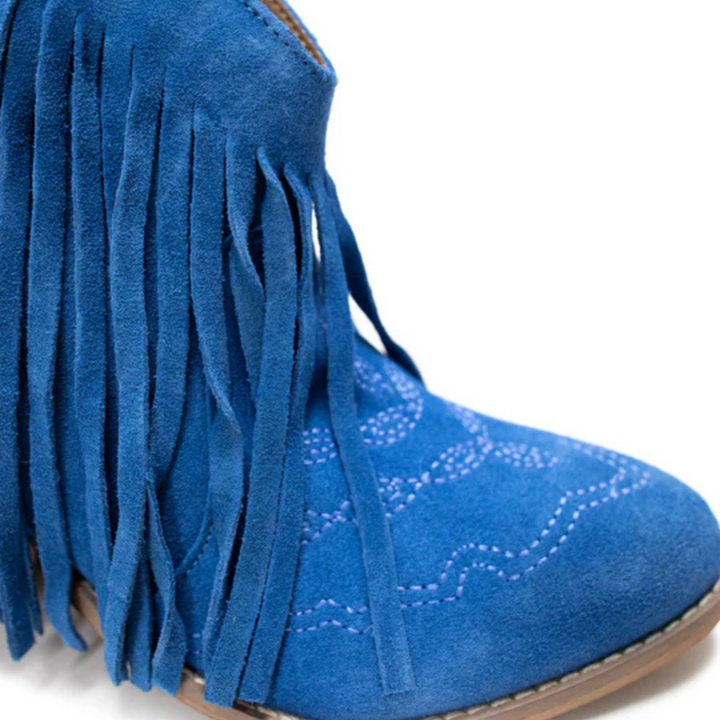Online Exclusive | Amos Fringe Ankle Bootie in Blue