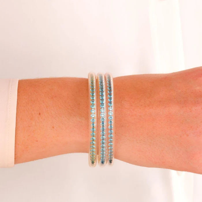 BuDhaGirl | Set of Three | Three Queens All Weather Bangles in Aqua