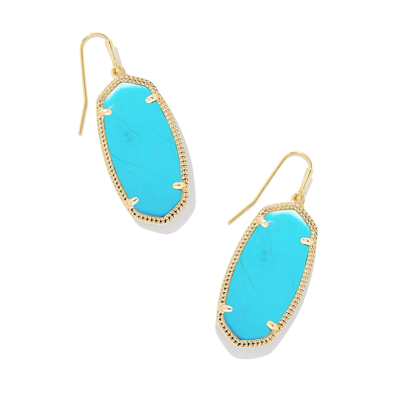 Kendra Scott | Elle Gold Drop Earrings in Variegated Turquoise Magnesite - Giddy Up Glamour Boutique