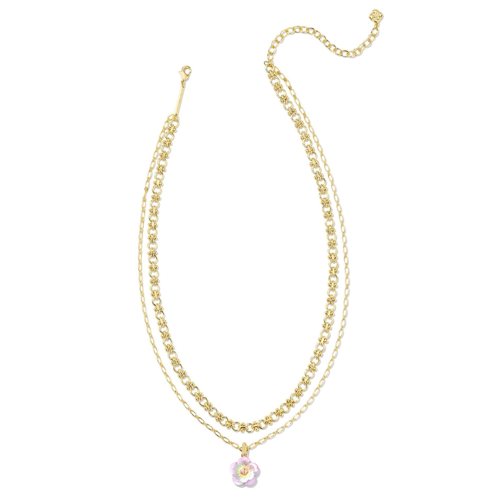 Kendra Scott | Deliah Gold Multi Strand Necklace in Pastel Mix - Giddy Up Glamour Boutique