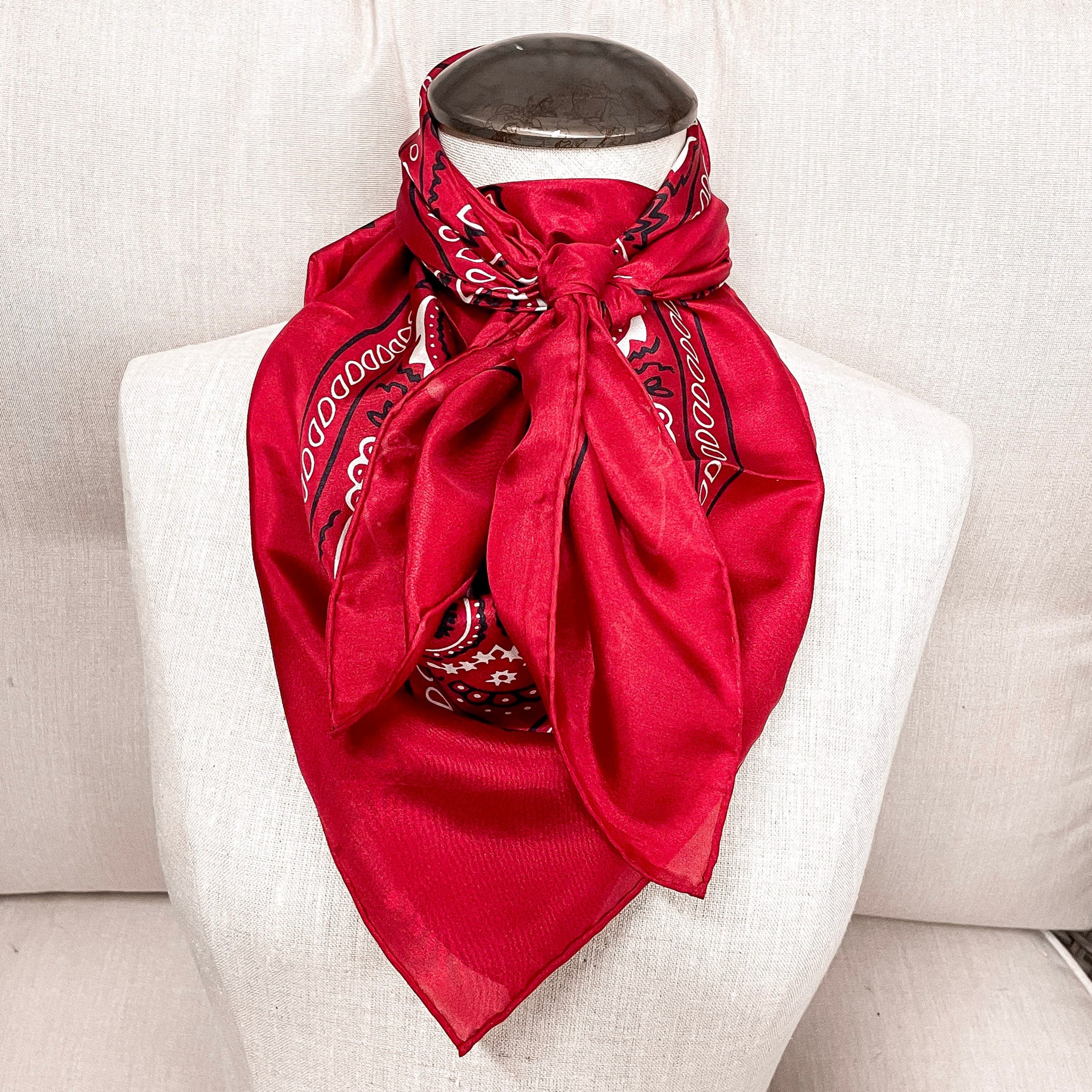 Bandana Silk Wild Rag in Red