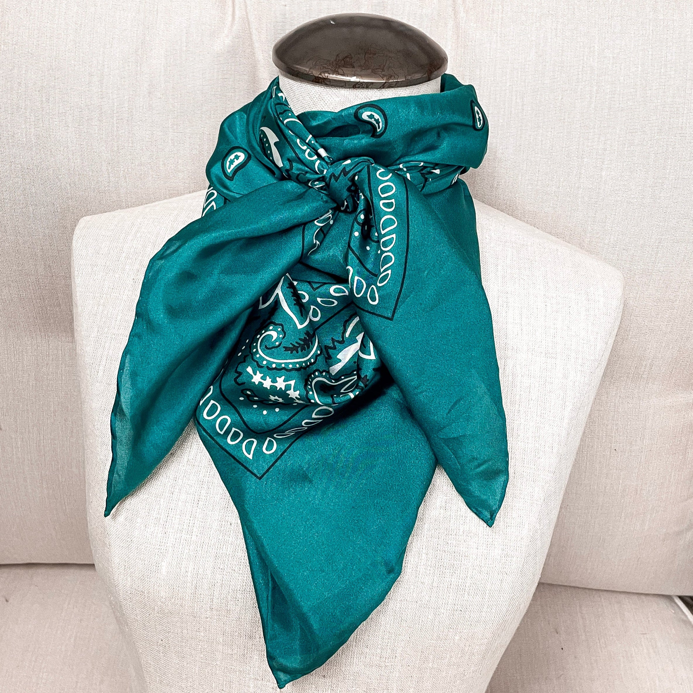 Bandana Silk Wild Rag in Forest Green