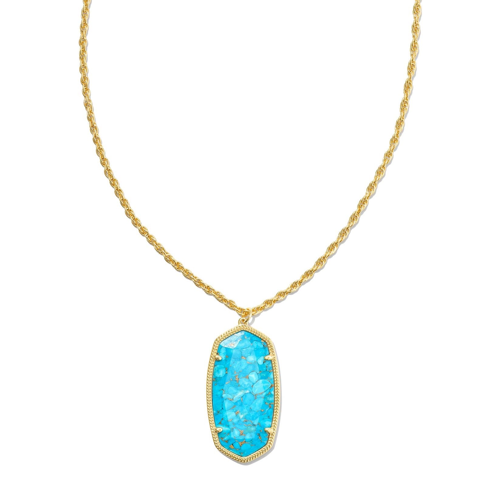 NWT $98 Kendra Scott high quality 14K GP & Teal Magnesite Necklace