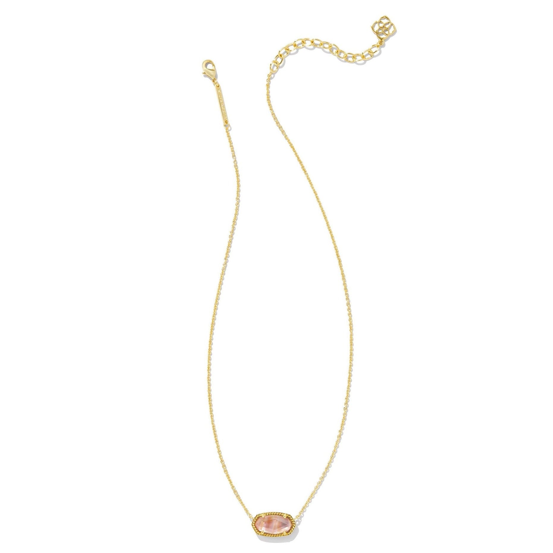 Kendra Scott | Elisa Gold Pendant Necklace in Light Pink Iridescent Abalone - Giddy Up Glamour Boutique