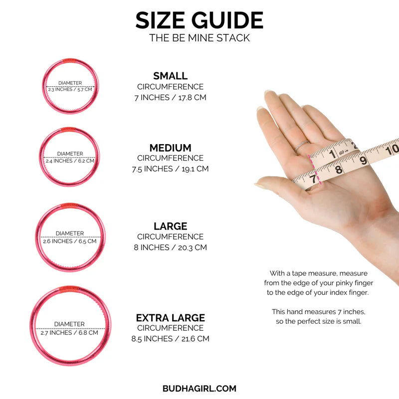 BuDhaGirl | Set of Five | All Weather Bangles Be Mine Stack