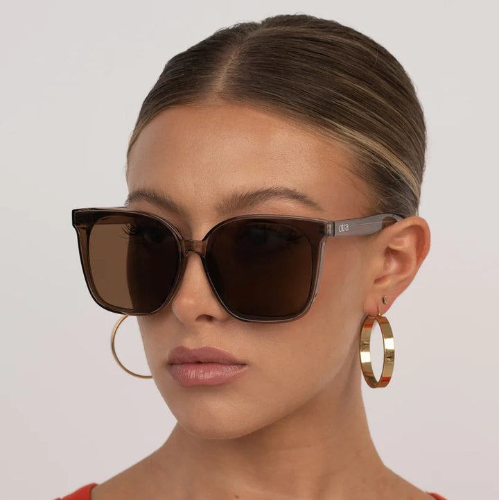 Otra Eyewear | Betty Oversized Square Sunglasses in Transparent Olive