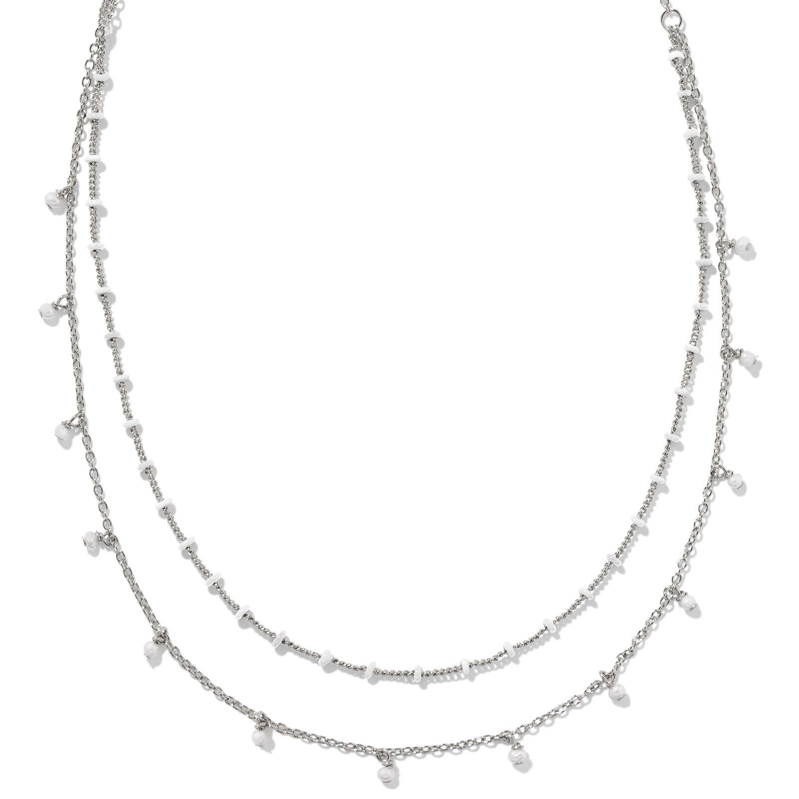 Kendra Scott | Eve Silver Multi Strand Necklace in White Mix