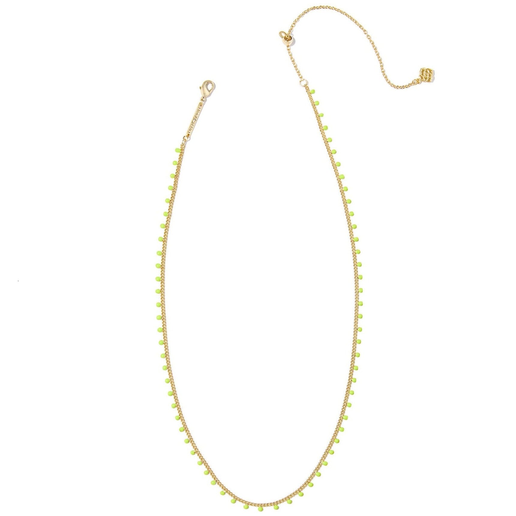 Kendra Scott | Kelsey Gold Strand Necklace in Chartreuse Enamel