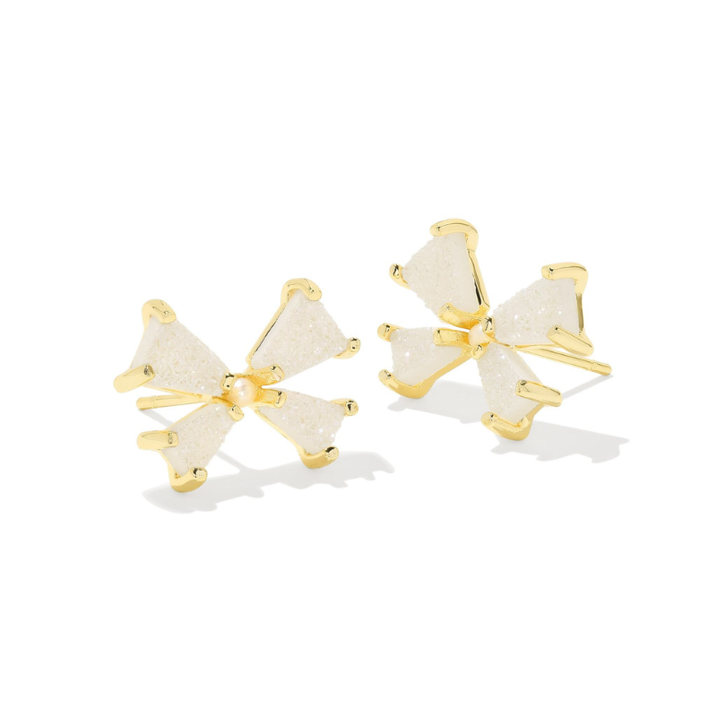 Kendra Scott | Blair Small Gold Bow Studs in Iridescent Drusy