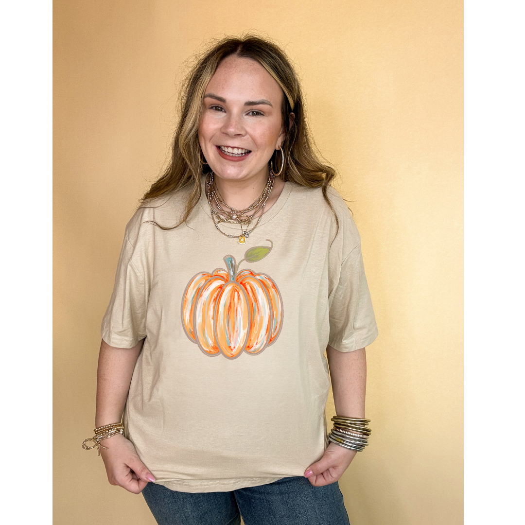 Online Exclusive |  Watercolor Pumpkin Graphic Tee in Multiple Color Options