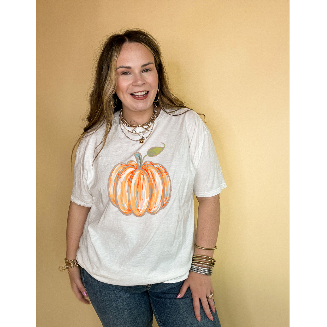 Online Exclusive |  Watercolor Pumpkin Graphic Tee in Multiple Color Options