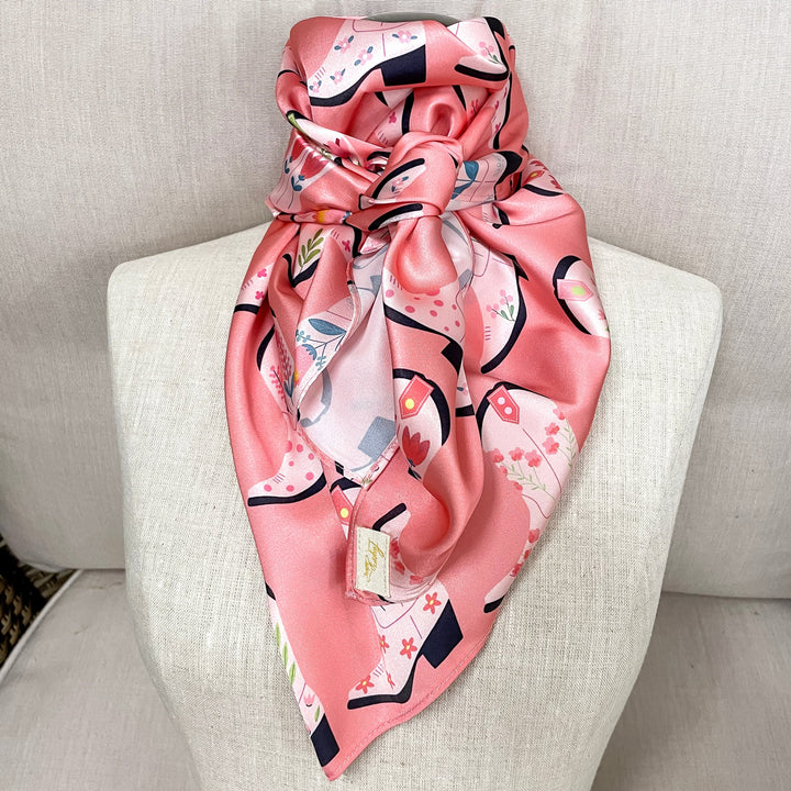 Boot Scootin Floral Wild Rag in Pink