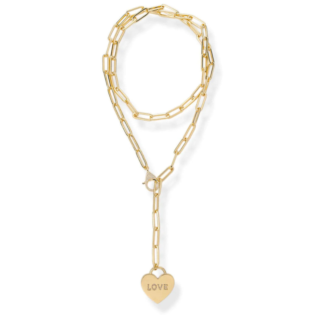 Bracha | Love Locket Paperclip Chain Necklace in Gold